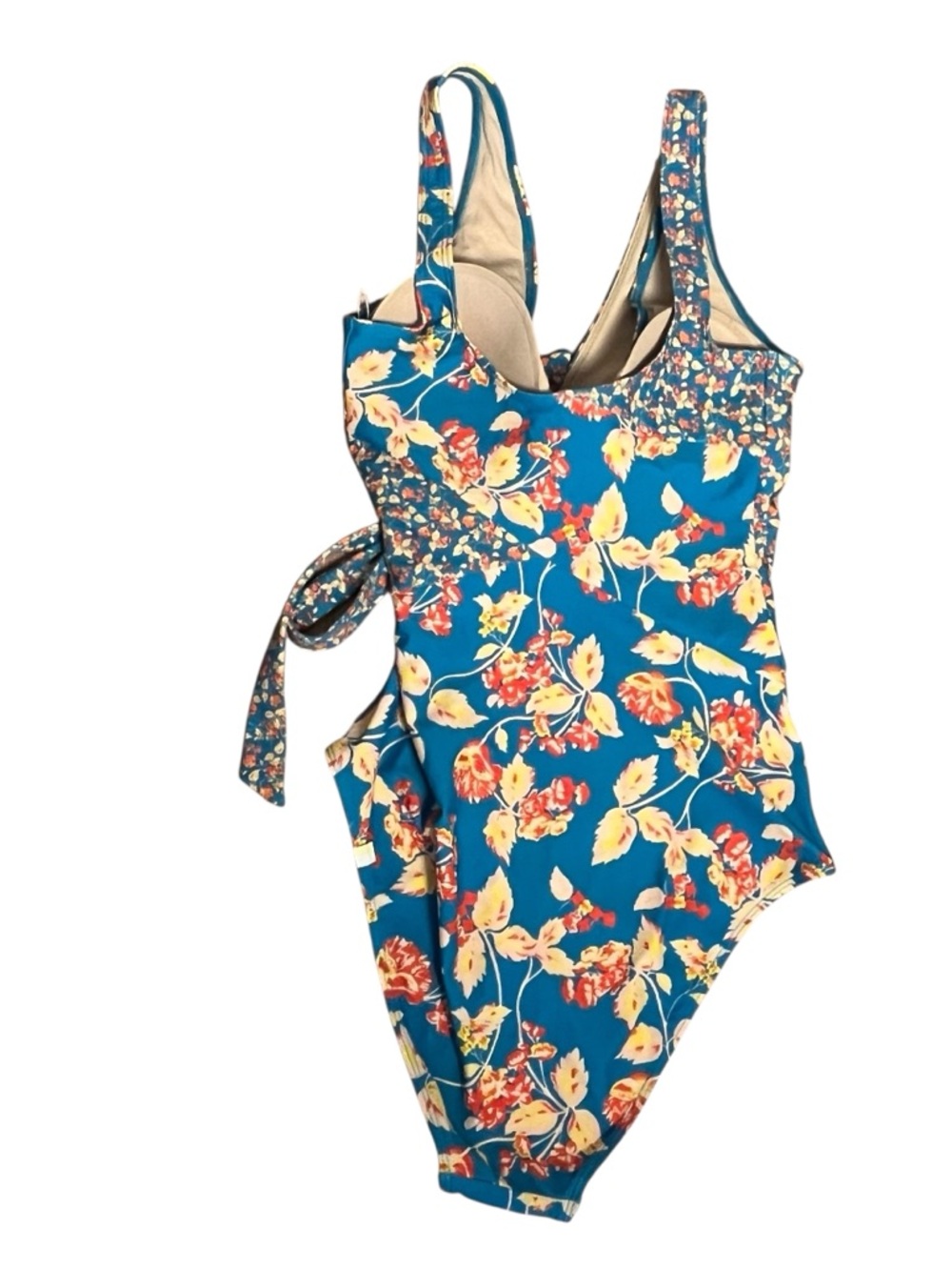 Summersalt x DVF The Perfect Wrap One Piece Swimsuit Floral Teal  NWT 2022 6LT - Picture 12 of 16